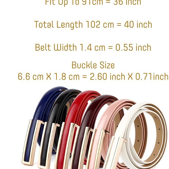 Women\'s Fashion Elegant Skinny Patent Leather Belt